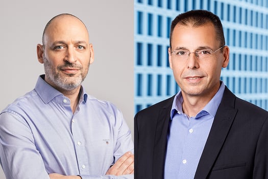 מימין: רונן אגסי מנכ״ל מגדל ביטוח, צילום: אורן דאי. יקי נוימן מנכ״ל קבוצת דוראל, צילום: מיכה לובטון